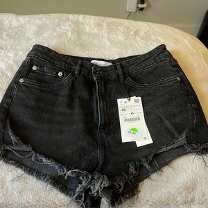 NWT Black Zara Jean Shorts